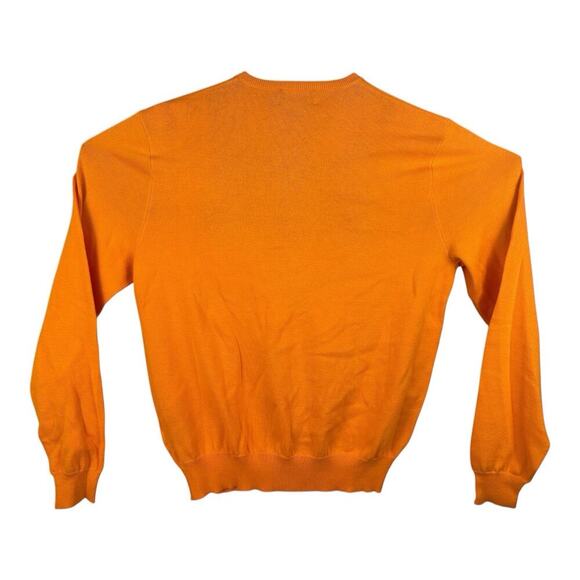 Polo Ralph Lauren Sweater Rugby Mens Large Orange Pullover V-Neck Sweatshirt - Picture 5 of 11